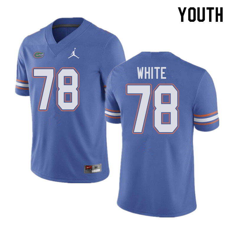 Jordan Brand Youth #78 Ethan White Florida Gators College Football Jerseys Sale-Blue - Click Image to Close
